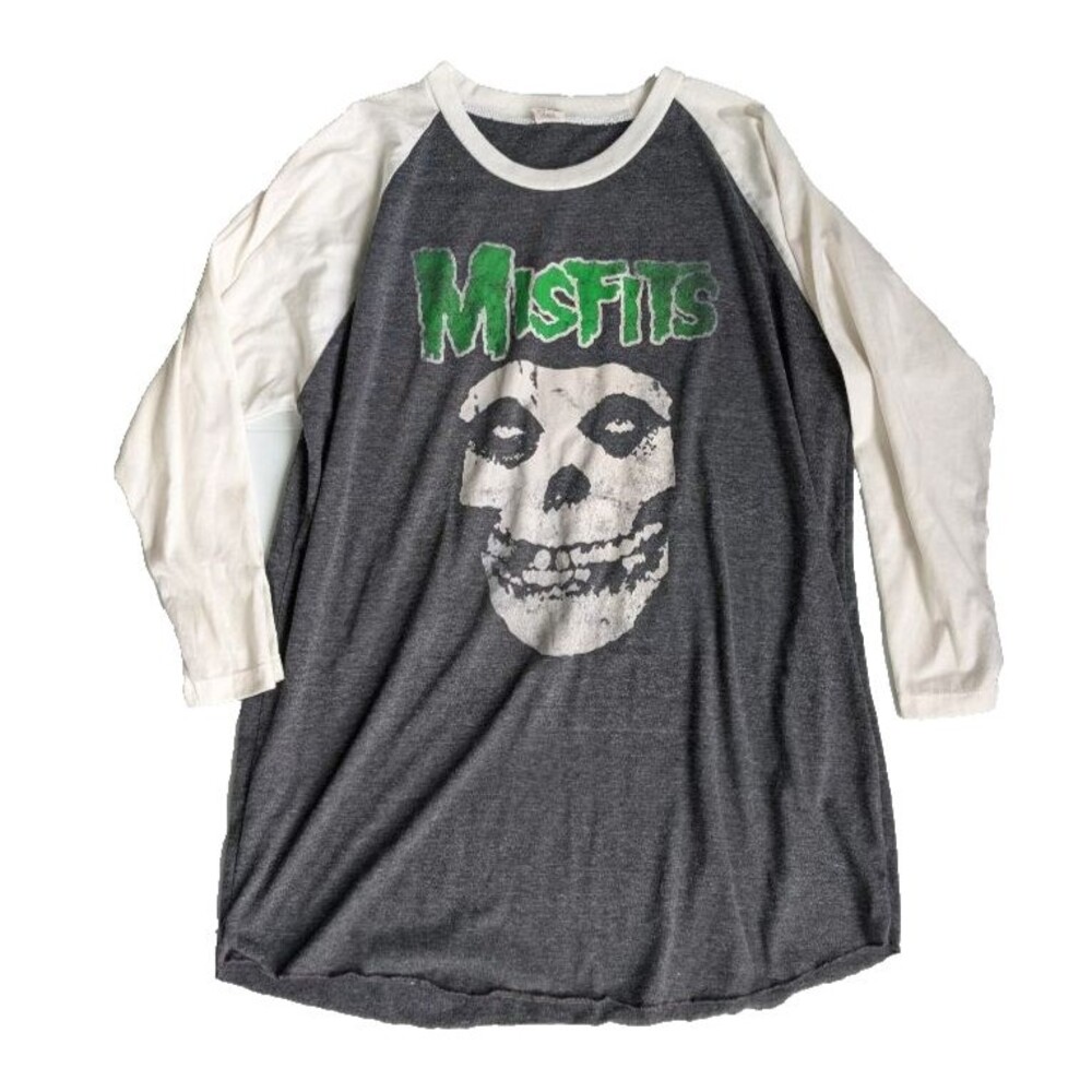 Japan Bunny Rabbit Misfits Fiend Skull Raglan T Shirt Dress Tunic L Punk Goth